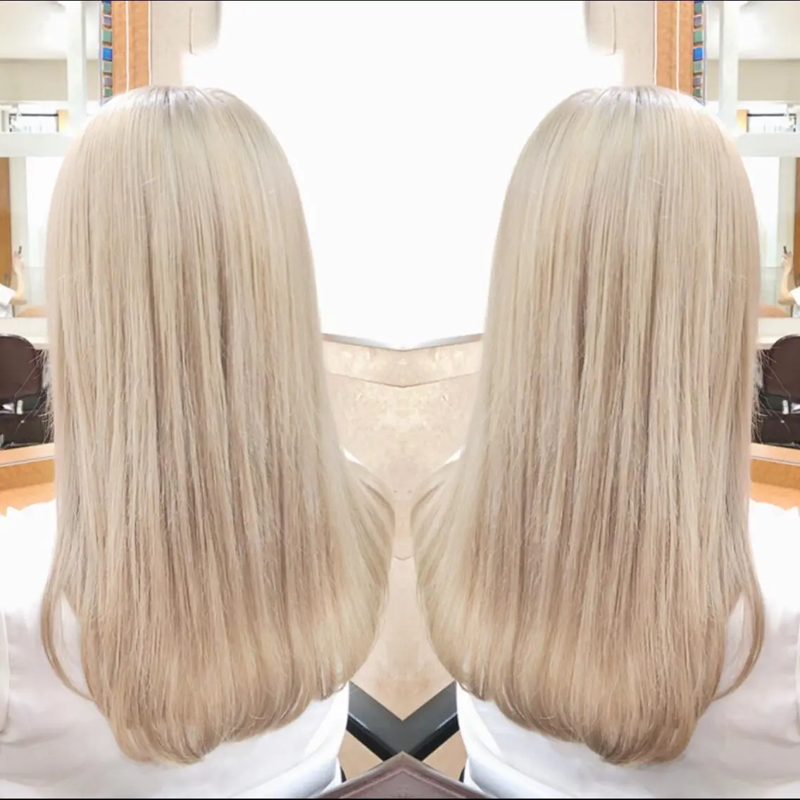 ロング カラー ブリーチ ヘアカラー ヘアセット 韓国ヘア🤍髪質改善 🇰🇷AKANEのヘアスタイル