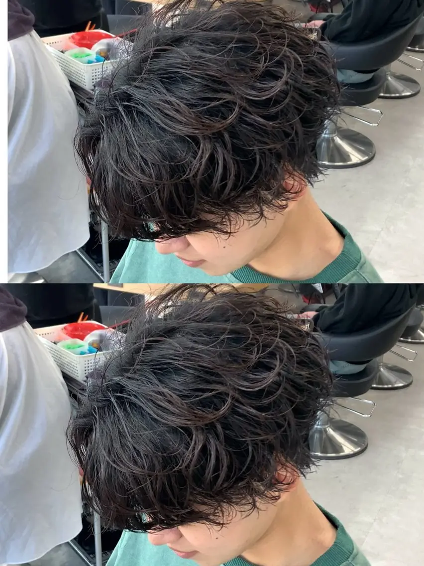 【簡単なセットで雰囲気を醸し出す】🖤🖤無造作パーマ🖤🖤カット+パーマ✂️✂️の写真
