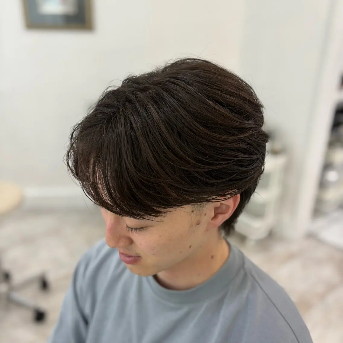 メンズ センターパート カット 阿部 渓太のヘアスタイル