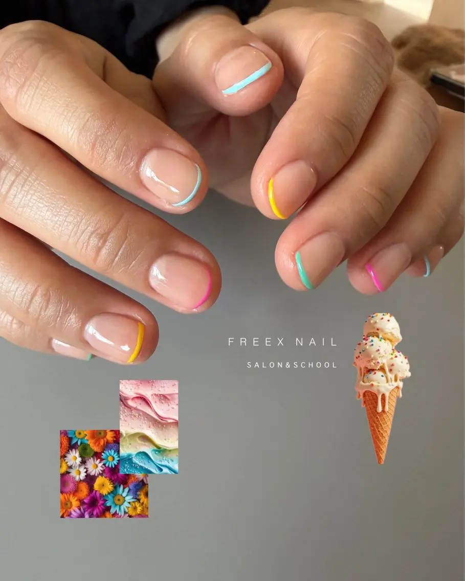 ネイル フレンチネイル ハンドネイル フットネイル freex nail /ニュアンス/個性派のネイルデザイン