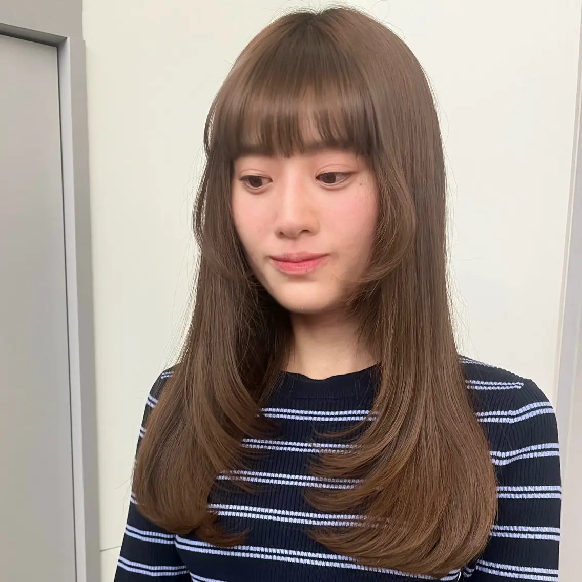 ロング カラー ベージュカラー ブリーチ ブリーチなしカラー ヘアカラー ミント/レイヤー/ ダブルカラーRIOのヘアスタイル