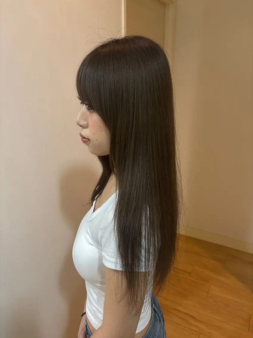 ロング カラー ブラウンカラー ヘアカラー 水江 基のヘアスタイル
