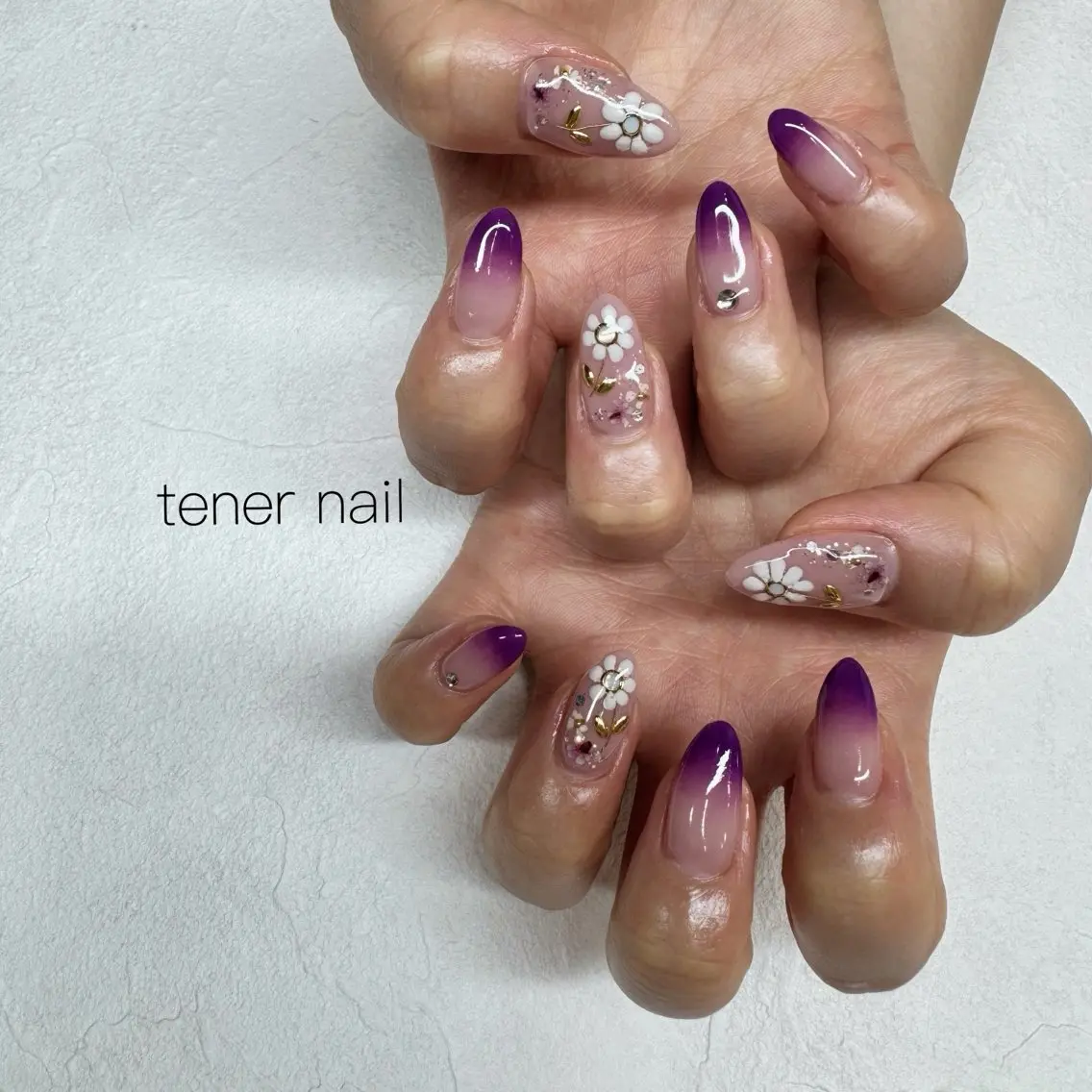 ネイル フラワーネイル グラデーション ハンドネイル テネルネイル tener nailのネイルデザイン