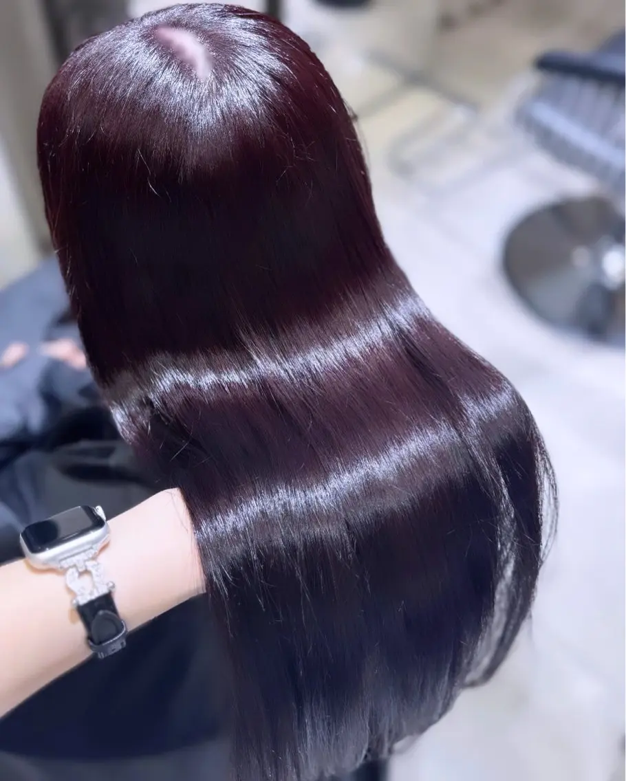 ロング カラー ヘアカラー トリートメント 🐈⬛カチモリ/暖 色/𝐌𝐢𝐤𝐮のヘアスタイル