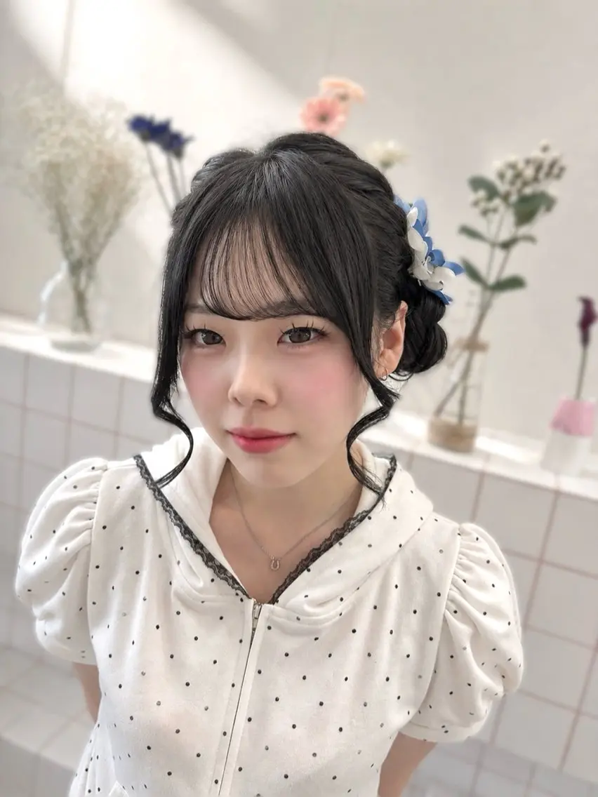 ヘアアレンジ お団子ヘア 浴衣 ヘアセット ゆうひ🎀艶カラー/ ヘアメ/チョコカラーのヘアスタイル