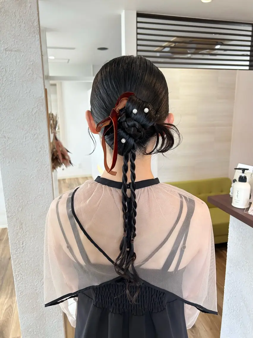 ロング ヘアアレンジ ヘアセット Hanon 掛水　美桜のヘアスタイル