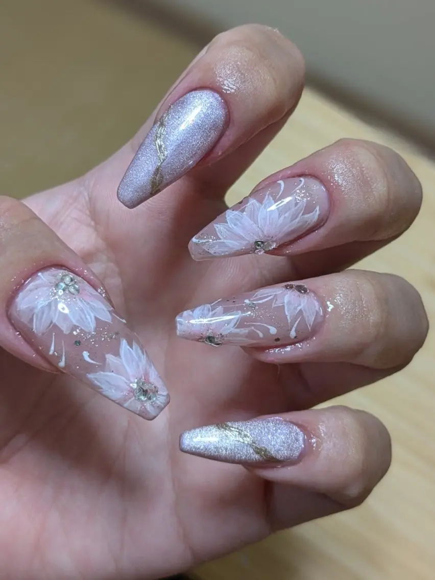 ネイル 長さ出し ジェルネイル ハンドネイル Lily nail 船橋 yuki🍒のネイルデザイン