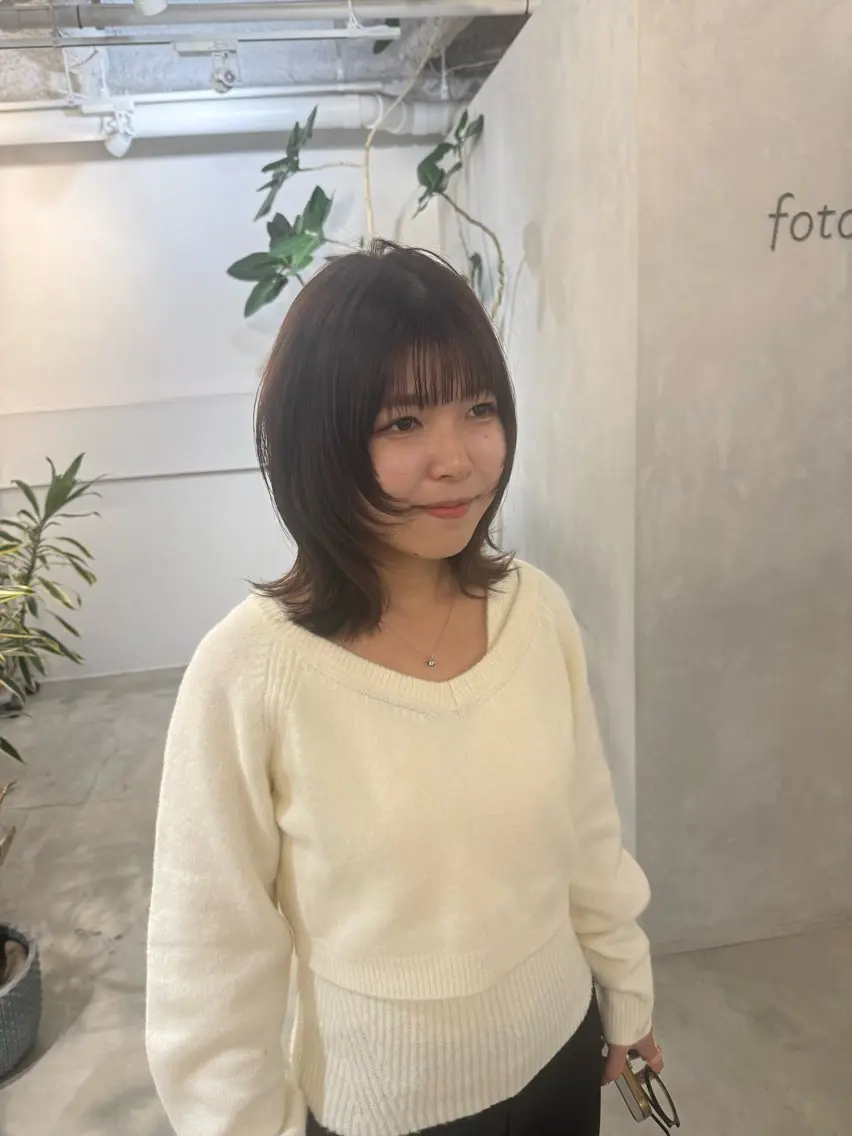 セミロング カット ヘアセット 新宿/顔周りカット +レイヤー=しずく♩のヘアスタイル