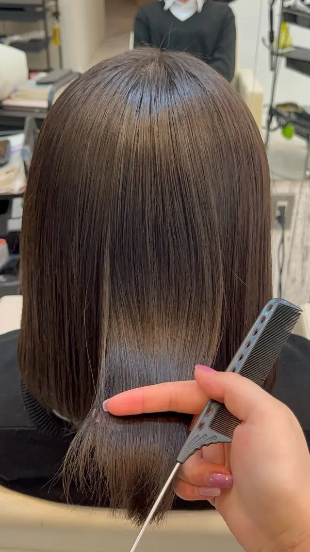 ミディアム 縮毛矯正 トリートメント 💫ワカ/松本/ カットモデル募集中のヘアスタイル
