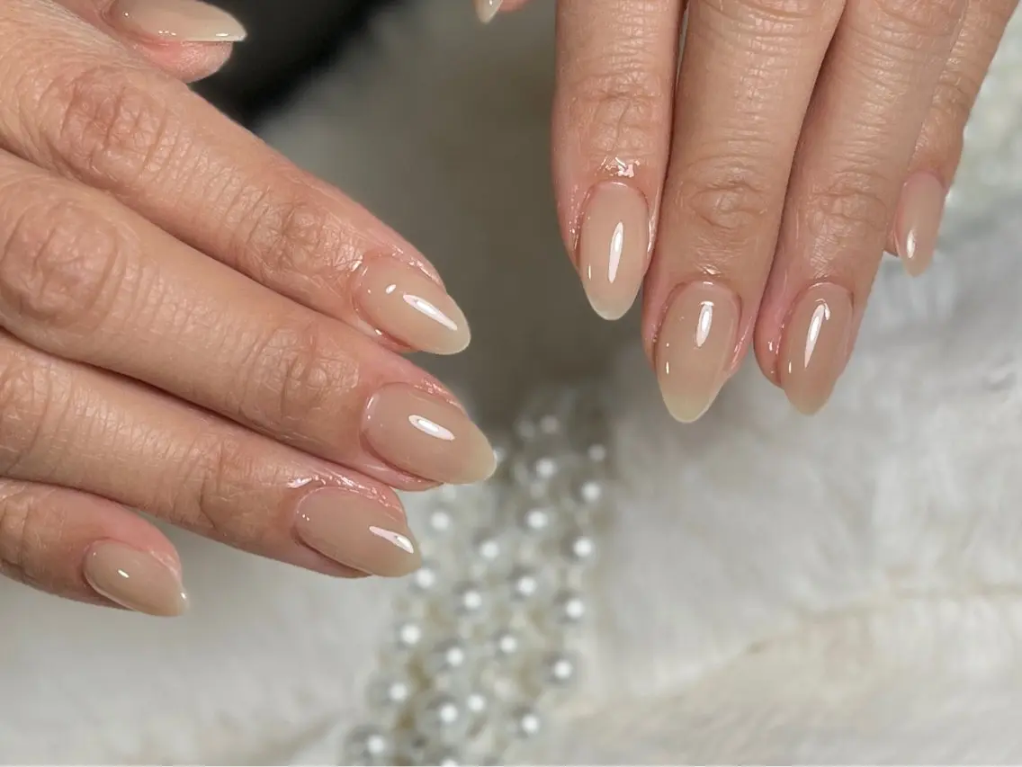 ネイル ハンドネイル ユリ🎀長さだし/ パラジェル/持ち込みのネイルデザイン