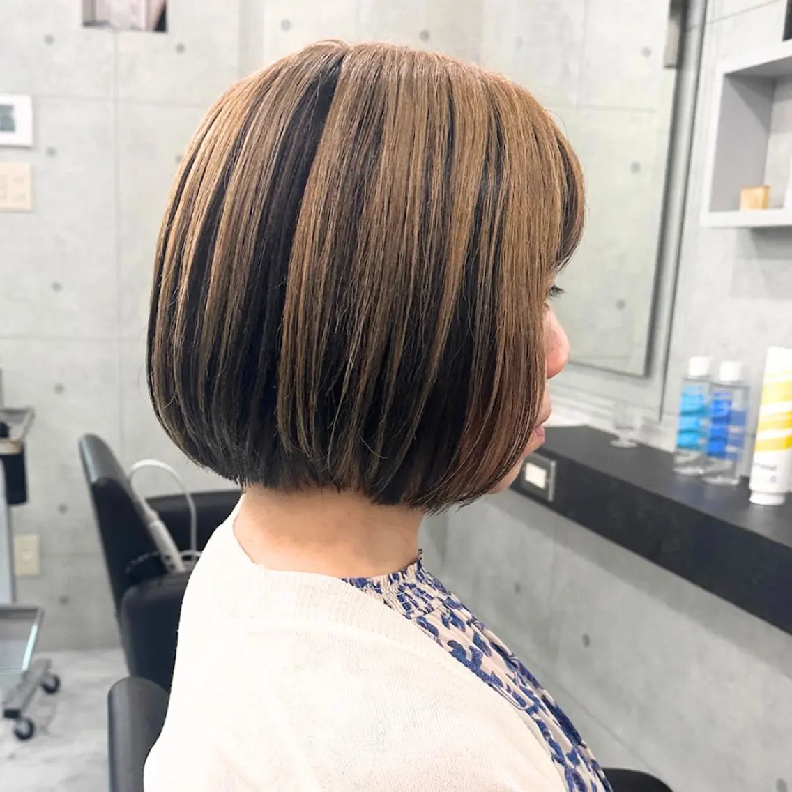 カラー ブリーチ 透明感カラー デザインカラー ボブ ヘアカラー Endearing 銀座/レイヤーカットのヘアスタイル