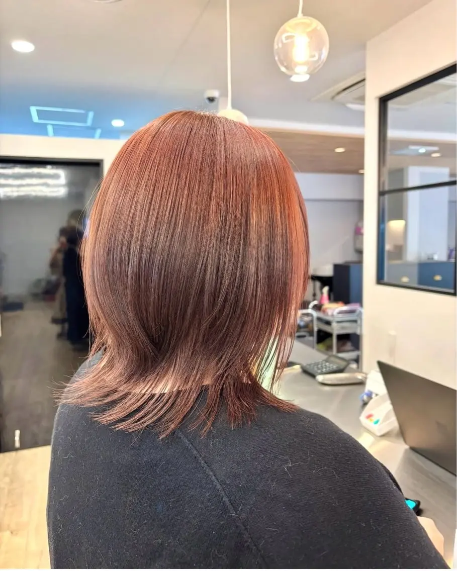 ミディアム カラー カット ヘアカラー トリートメント 竹本 志栞のヘアスタイル