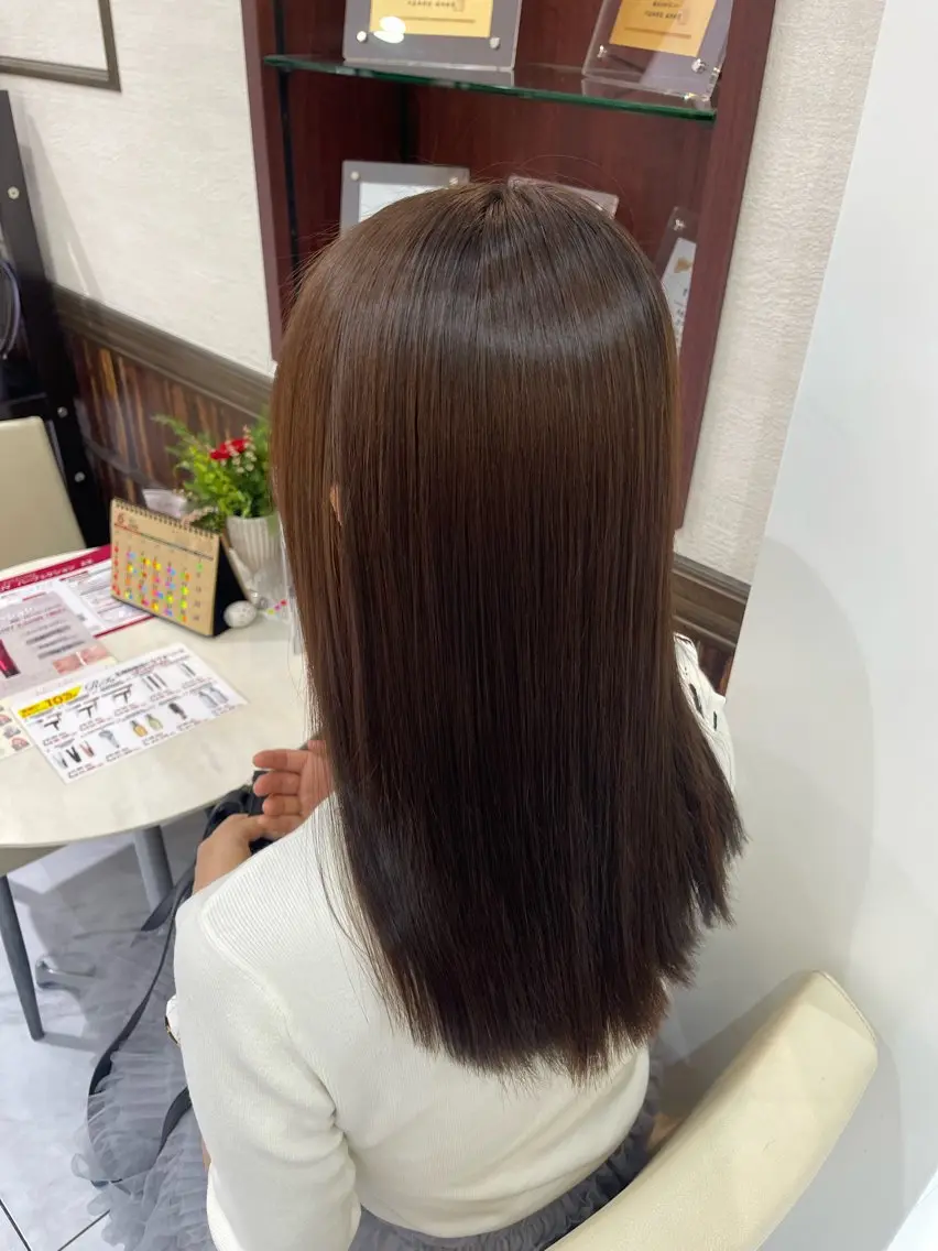 ロング 縮毛矯正 森田 明日香のヘアスタイル