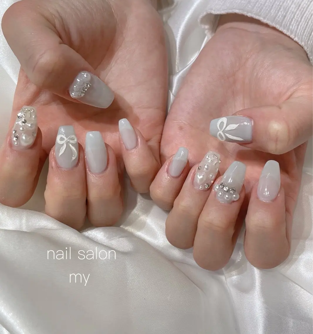 ネイル アートネイル ジェルネイル 韓国ネイル ミラーネイル ニュアンスネイル ハンドネイル NailSalon MYのネイルデザイン