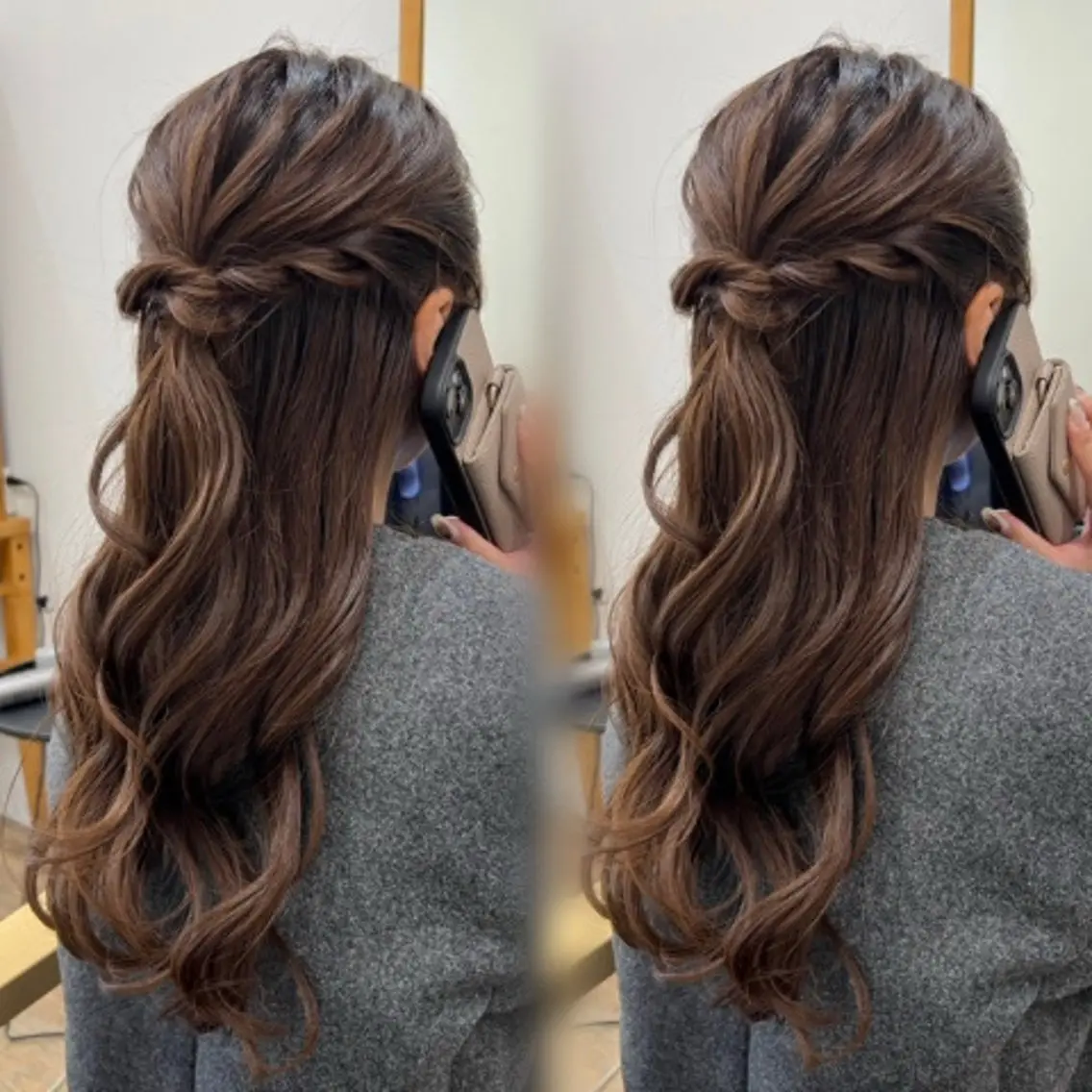 ヘアアレンジ 結婚式・ブライダル 🫧艶カラー特化🫧 セット/mona🩵のヘアスタイル