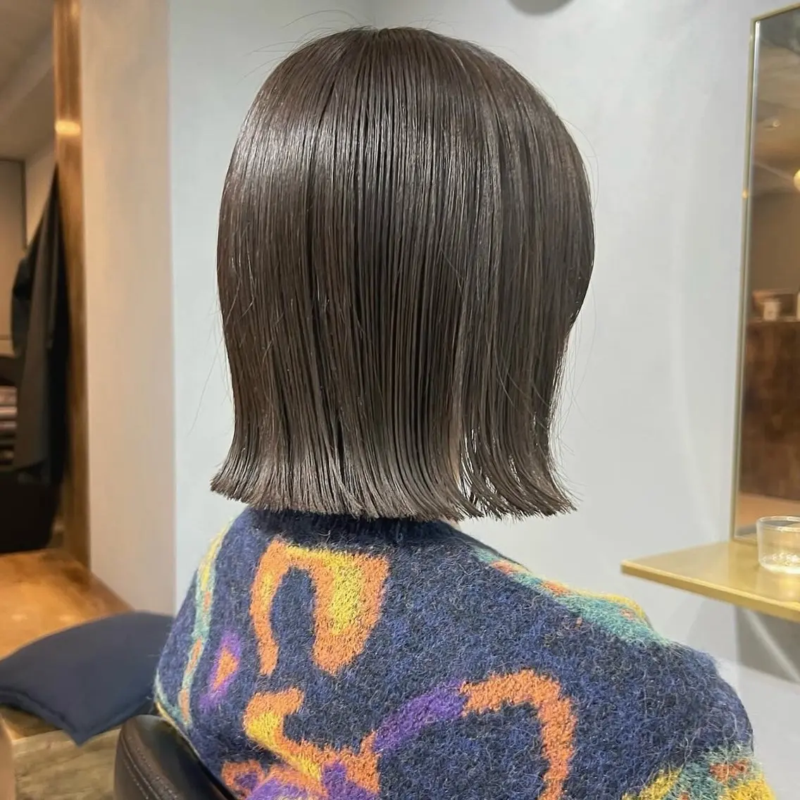ミディアム カラー ベージュカラー オリーブベージュ カット ヘアカラー トリートメント akane/ボブ /ブラウンベージュのヘアスタイル