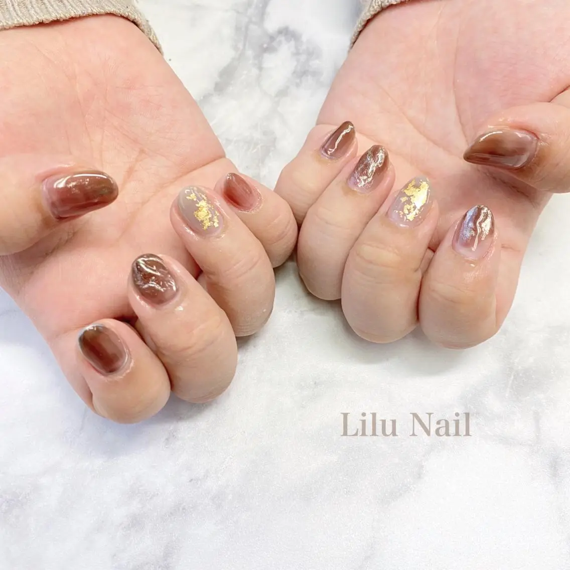 ネイル ニュアンスネイル モチの良さ◉ フィルインネイル♡のネイルデザイン