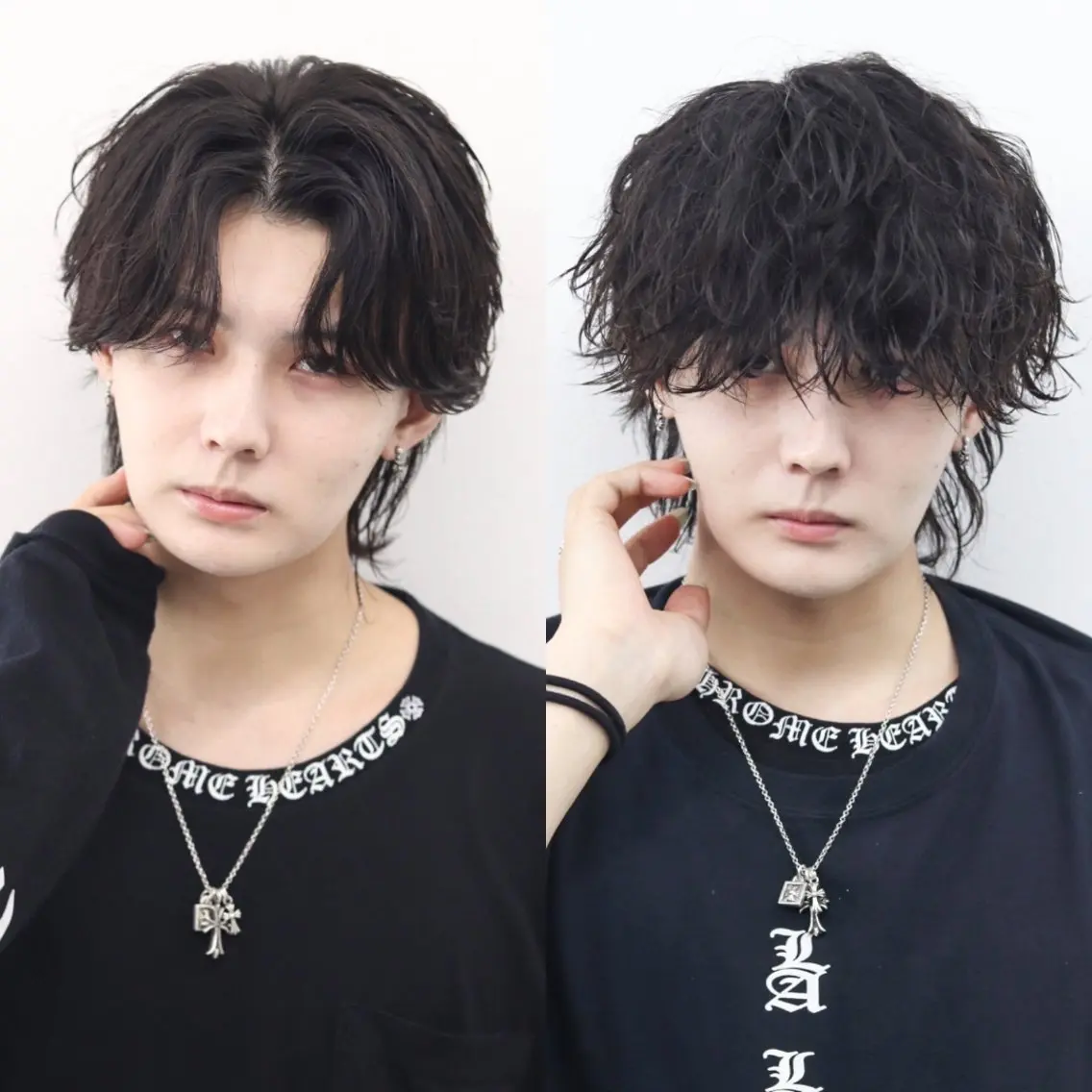 ミディアム カラー パーマ メンズ カット パーマ トリートメント ハイトーン/メンズマ ッシュ/KYOHEIのヘアスタイル