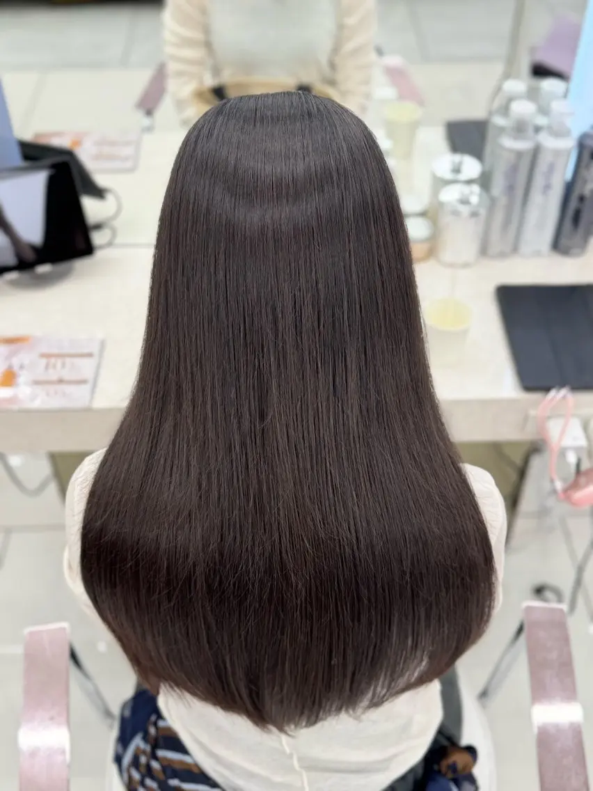 ロング 髪質改善 ヘアカラー トリートメント クニヨシ ハルヤのヘアスタイル