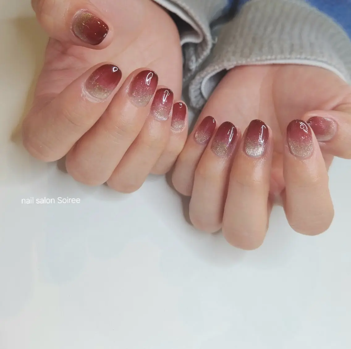 ネイル グラデーション マグネットネイル nail salon Soireeのネイルデザイン