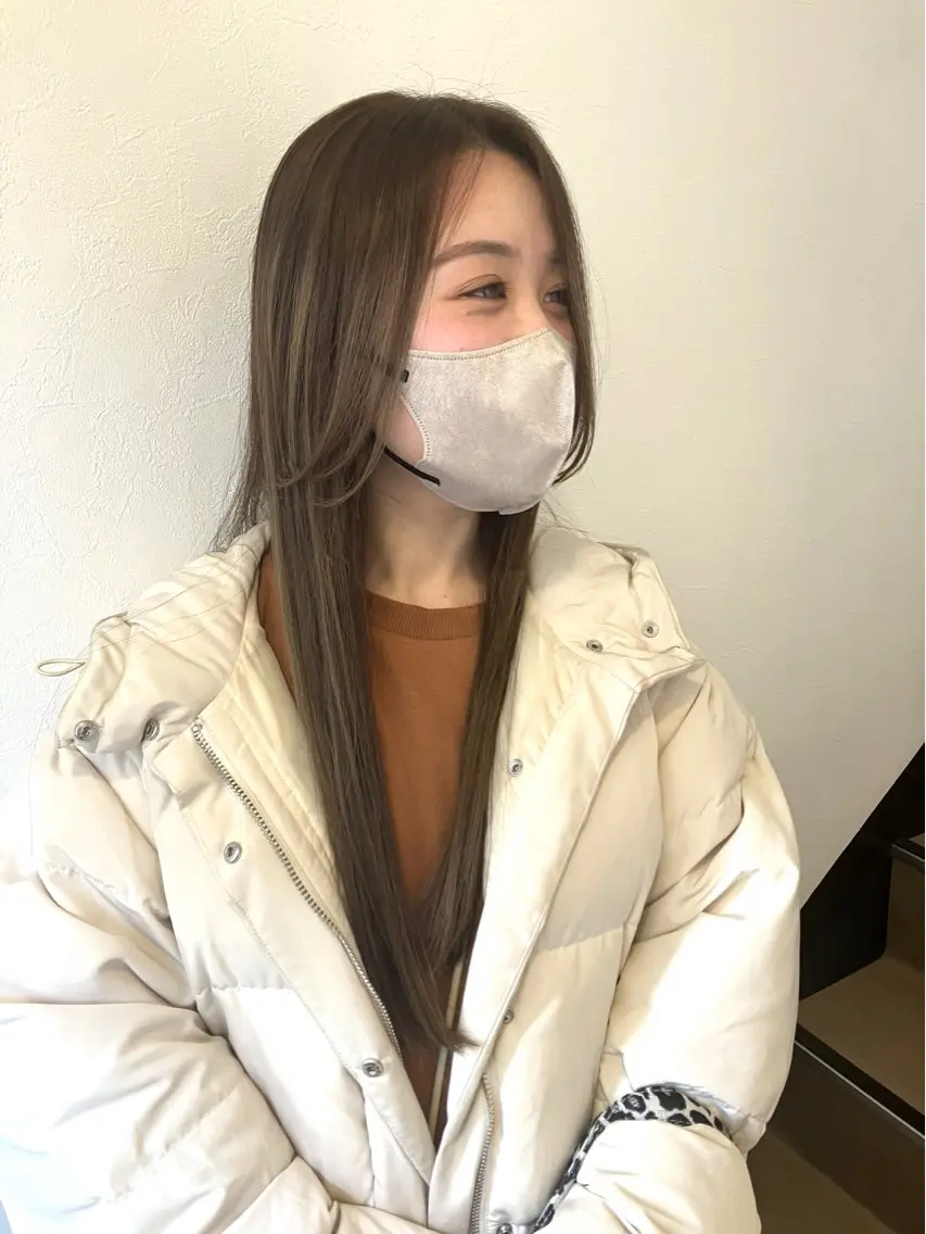 ロング 顔周りカット 阿部 雲母のヘアスタイル