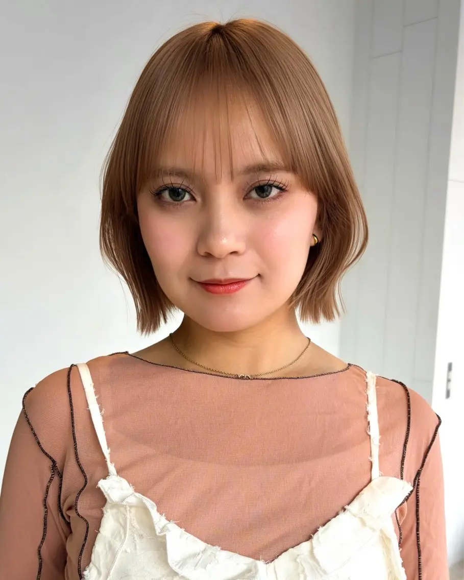 ショート 🌷モア 🌷暖色カラー・ボブのヘアスタイル