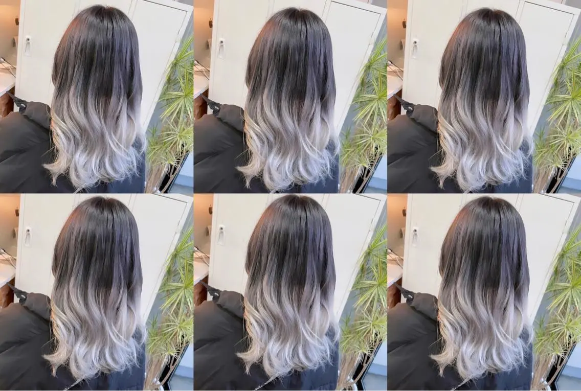 セミロング 外国人風カラー レイヤーカット ヘアカラー MOMO KAのヘアスタイル