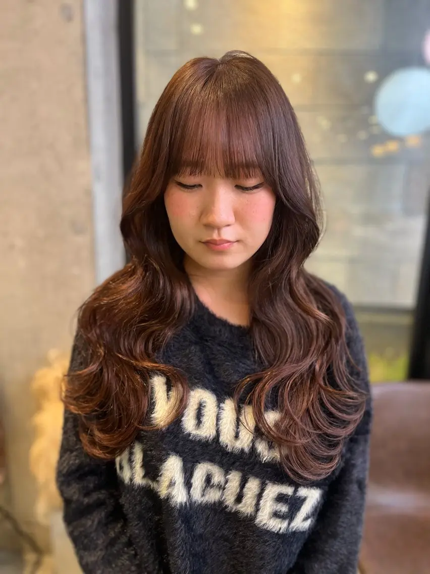 ロング カラー カット ヘアカラー 🤍池田/レイヤー/ haruka🤍のヘアスタイル
