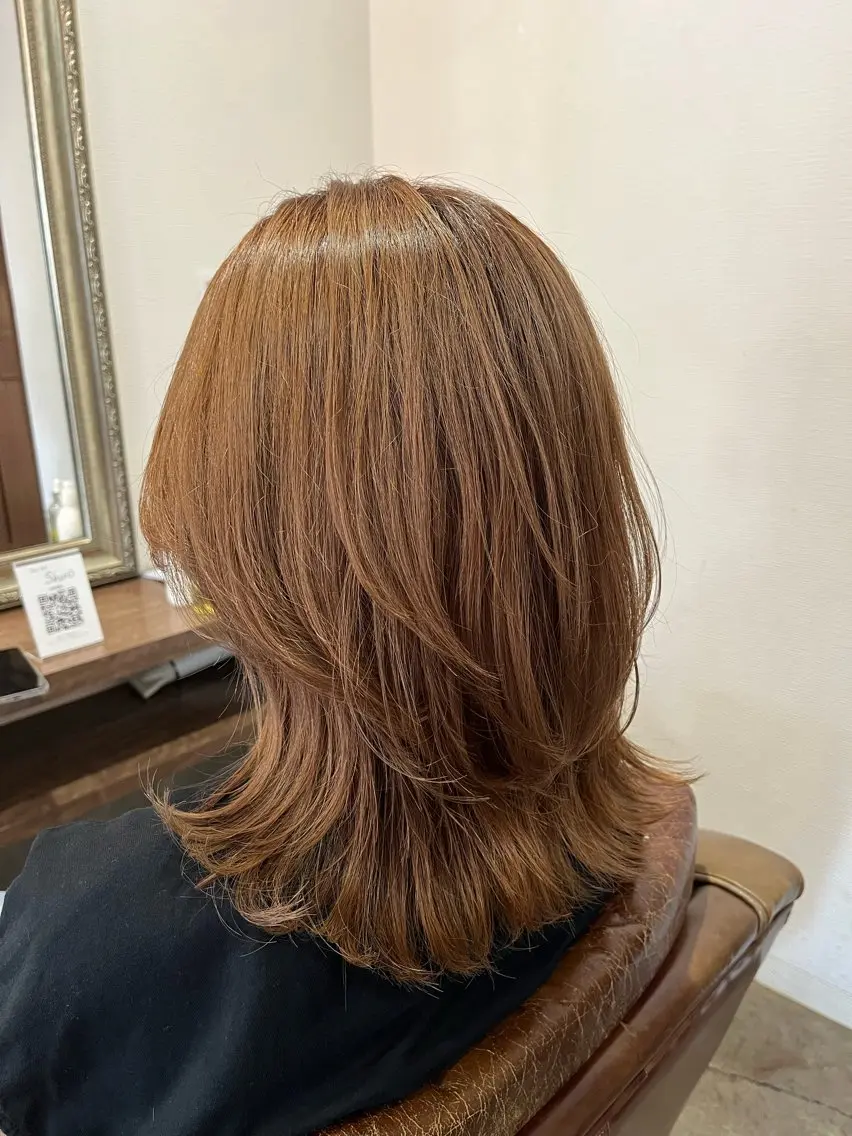 セミロング カット ヘアカラー 🫧透明感カラー× レイヤー🫧HARUのヘアスタイル