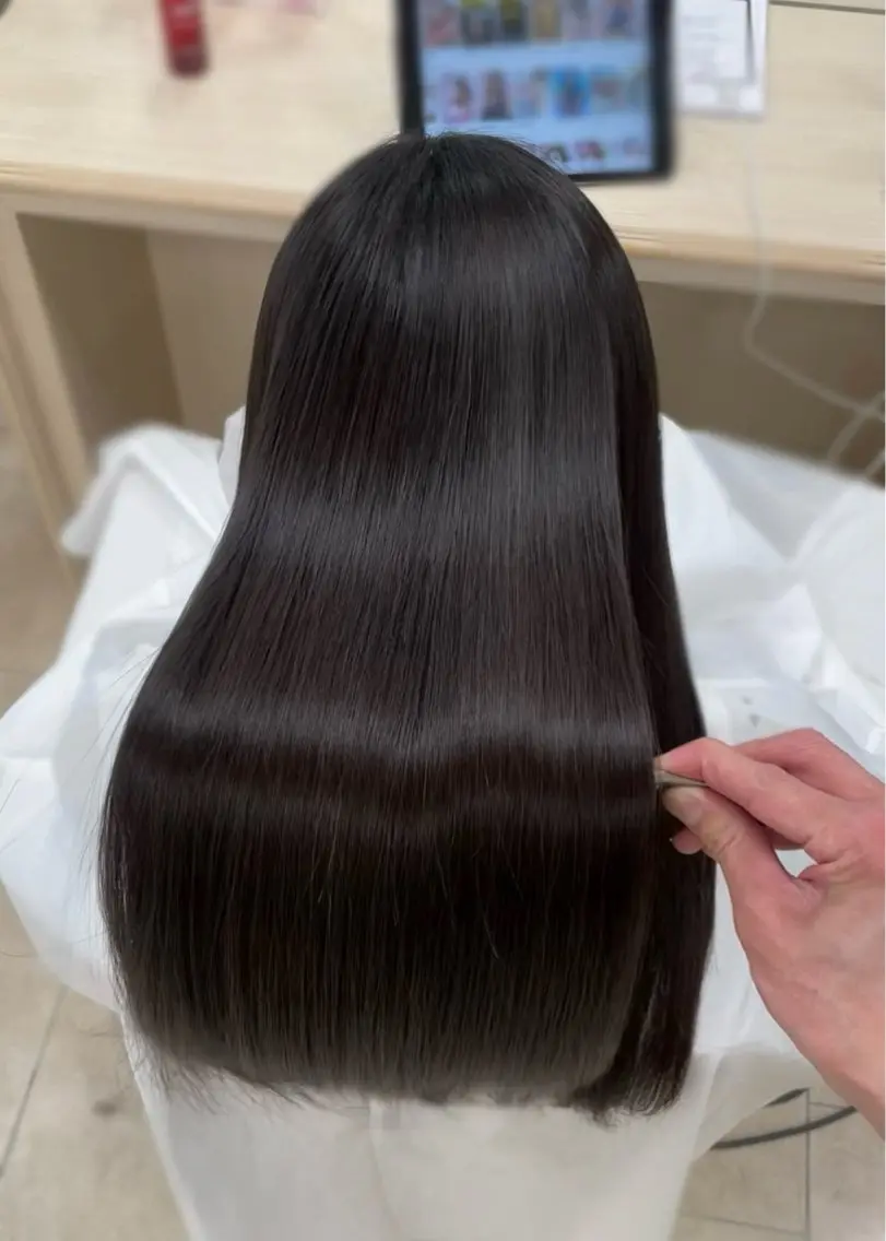 ロング シャドウパーマ／骨格 矯正カット　トモキのヘアスタイル