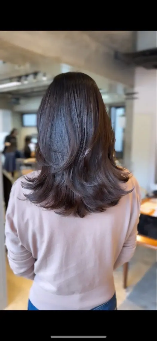 ミディアム カラー パーマ ミディアムパーマ デジタルパーマ デジタルパーマ大阪 ハヤシのヘアスタイル