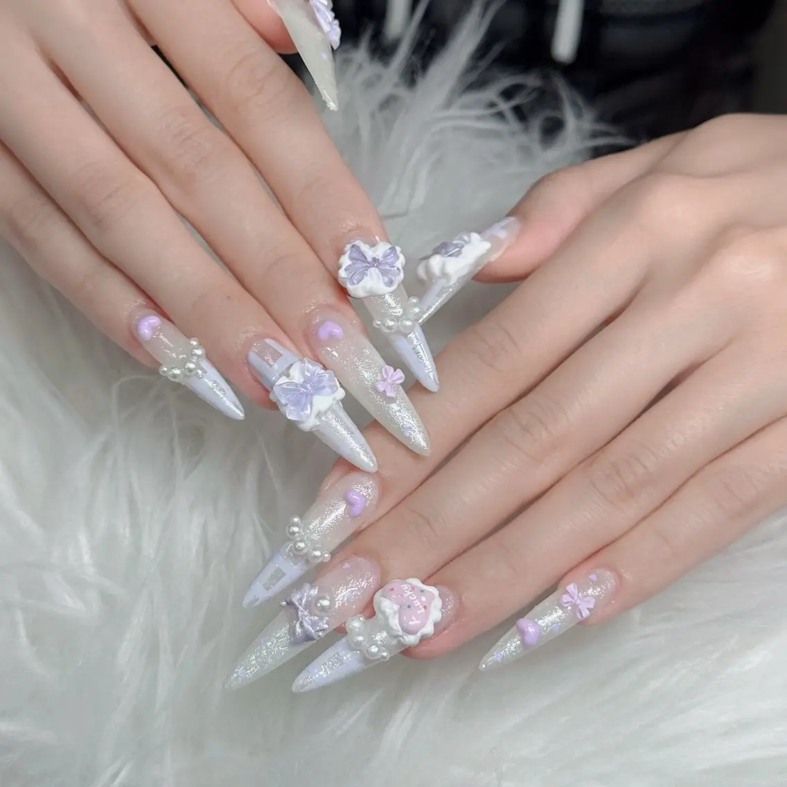 ネイル フットネイル フレンチネイル グラデーション 韓国ネイル ロングネイル ハンドネイル Hani Nail Salonのネイルデザイン
