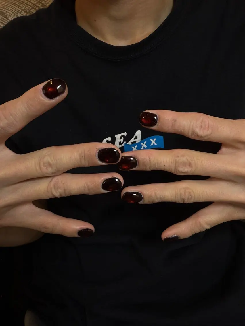 ネイル 長さ出し ジェルネイル 韓国ネイル マグネットネイル メンズネイル ハンドネイル amu.nail Tokoのネイルデザイン