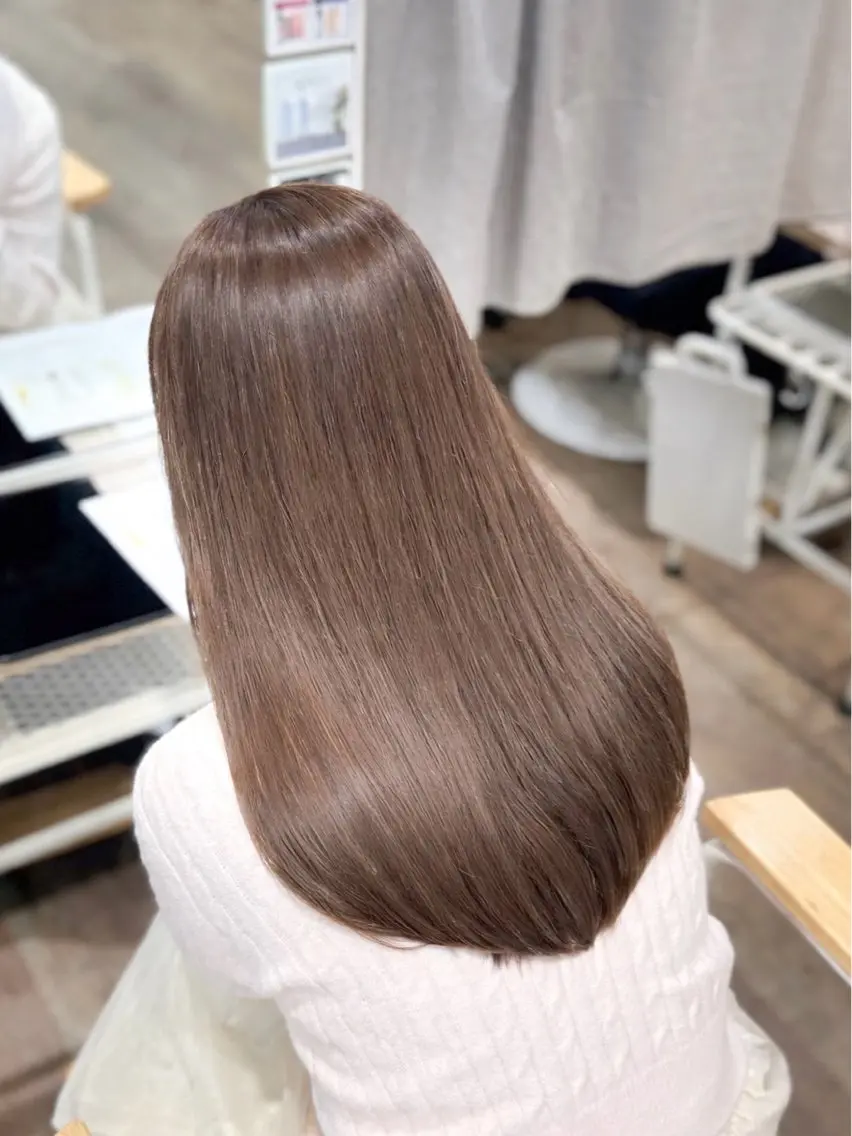 🩵ブリーチなし🩵高保湿ダブルカラー+カット/1番人気♡4step トリートメント(お家で使えるホームケア付き✨)の写真