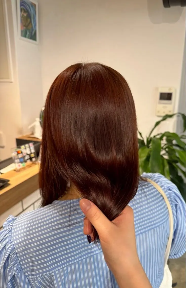 ミディアム カラー カット ヘアカラー トリートメント 無料モデル急募/韓国 ヘア/ボブ/Rinのヘアスタイル
