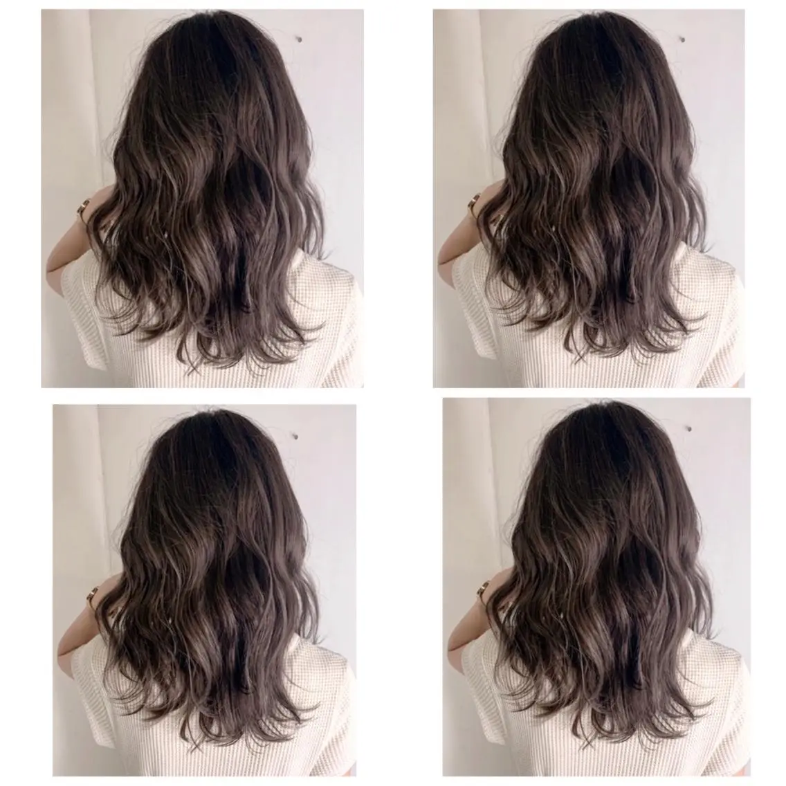 セミロング カラー アッシュ バレイヤージュ ブリーチ デザインカラー グレージュ カット ヘアカラー 京都大人女性ショート 徒歩1分/秋山のヘアスタイル