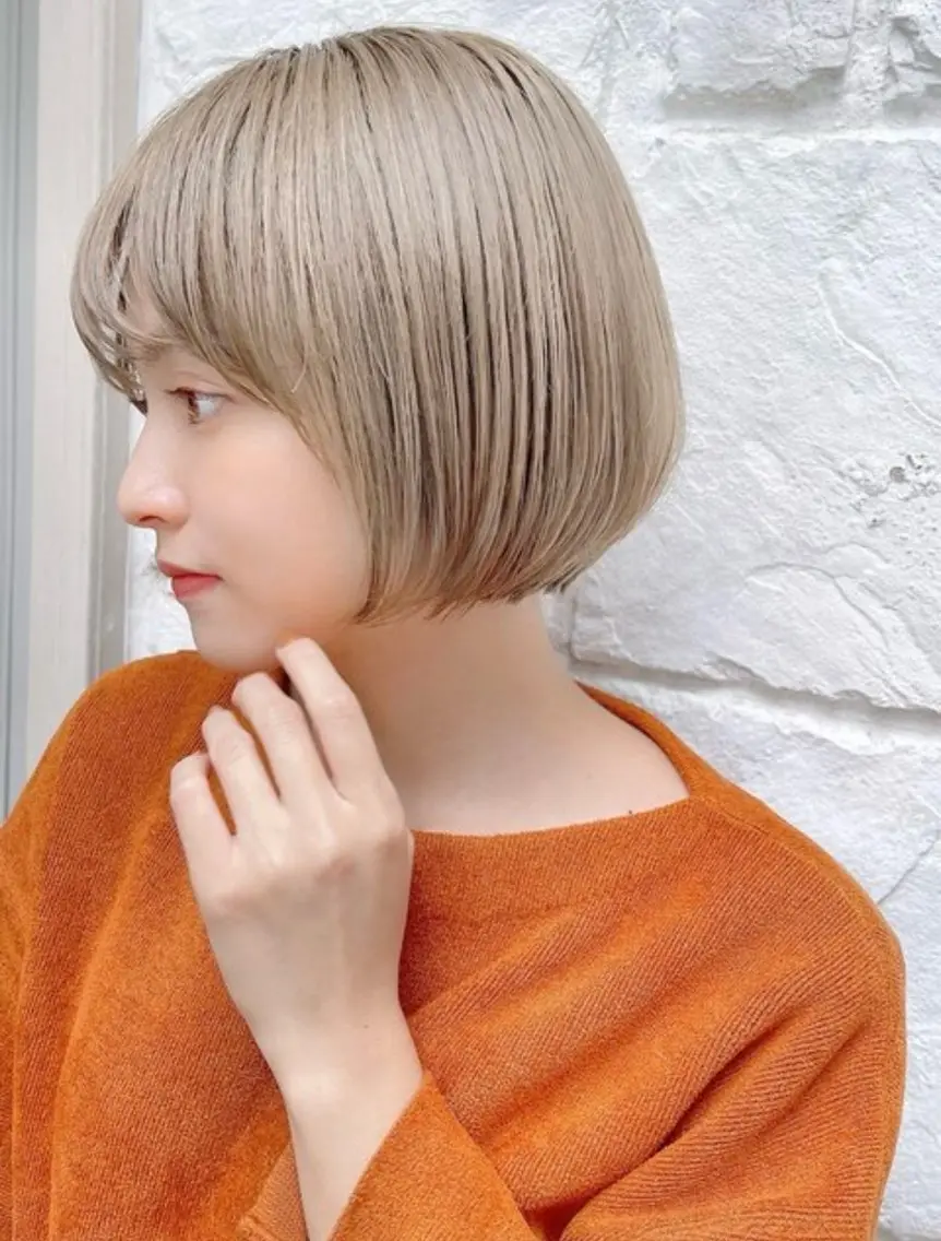 ショート カラー ブリ—チ🎨パ—マ 🌿表参道ちえ🌿のヘアスタイル