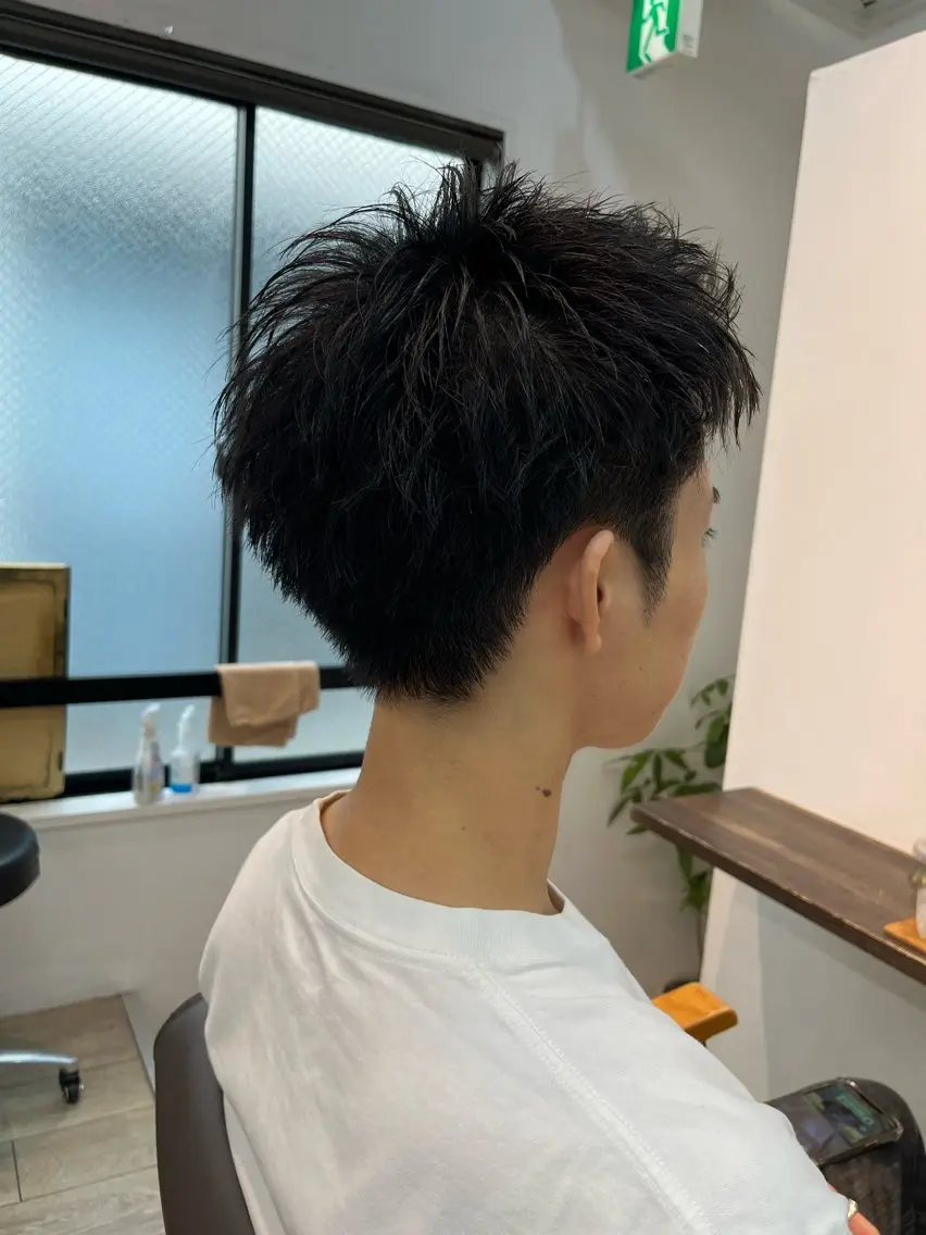 ショート メンズ スパイキーショート ショートヘア カット 縮毛矯正 フェード/韓国 原宿👑レンのヘアスタイル