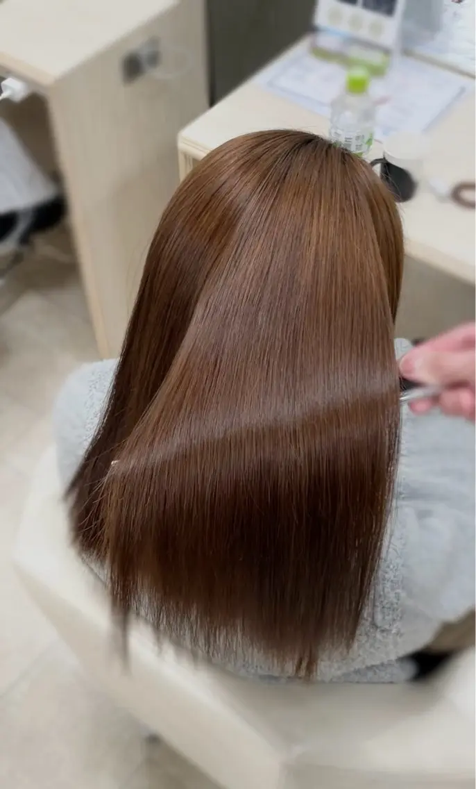 ロング シャドウパーマ／骨格 矯正カット　トモキのヘアスタイル