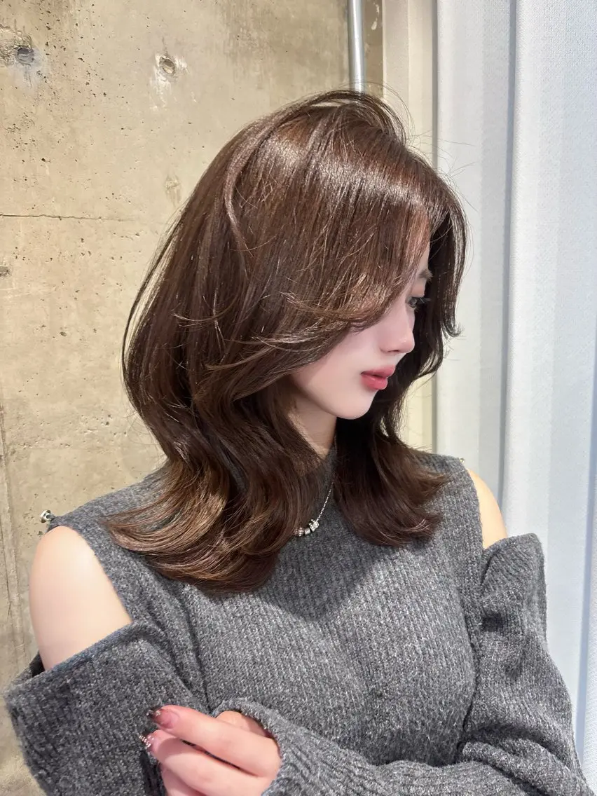 ミディアム 顔周りカット 天神美容室 🎀hinaのヘアスタイル