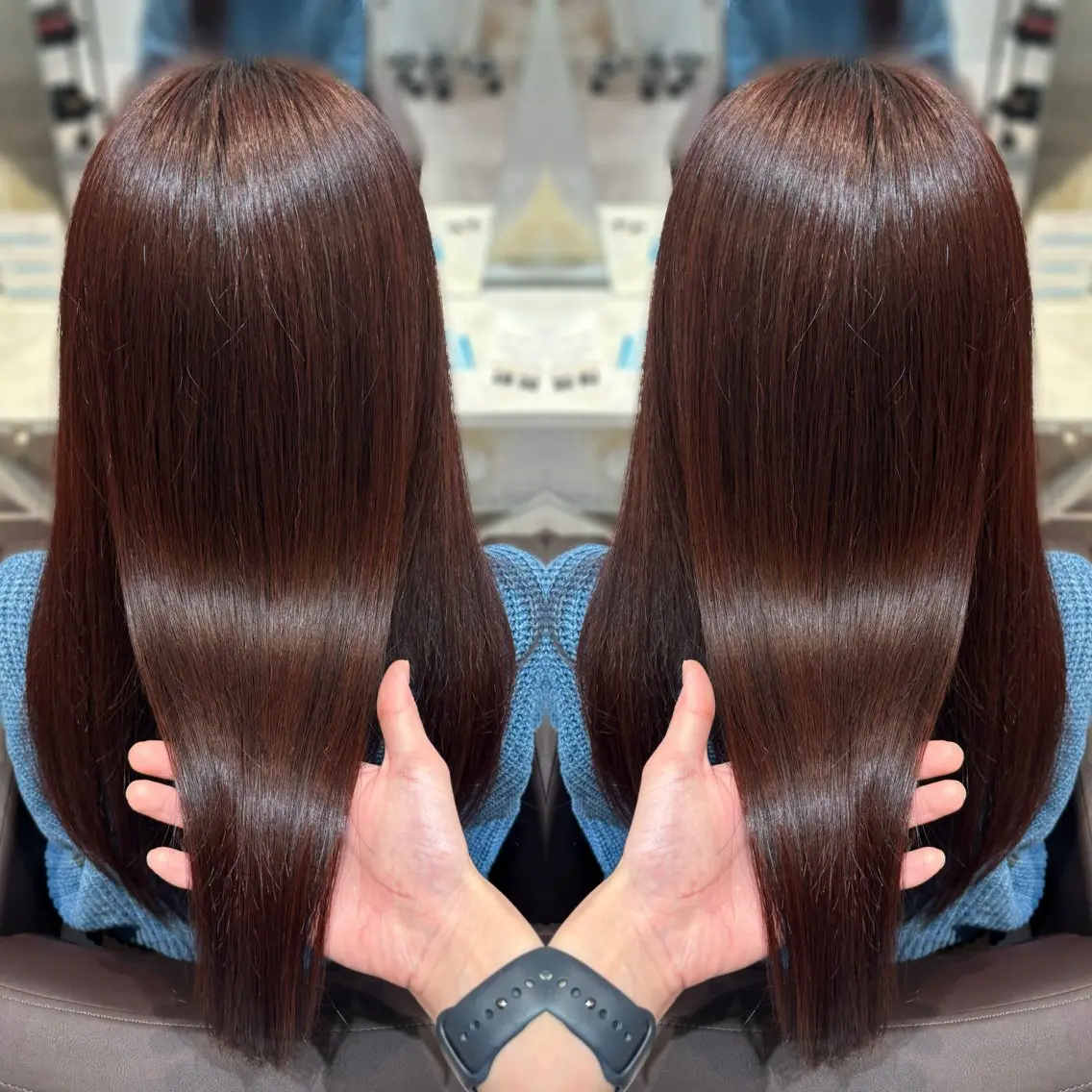 ロング カット ヘアカラー トリートメント 平山 正樹のヘアスタイル