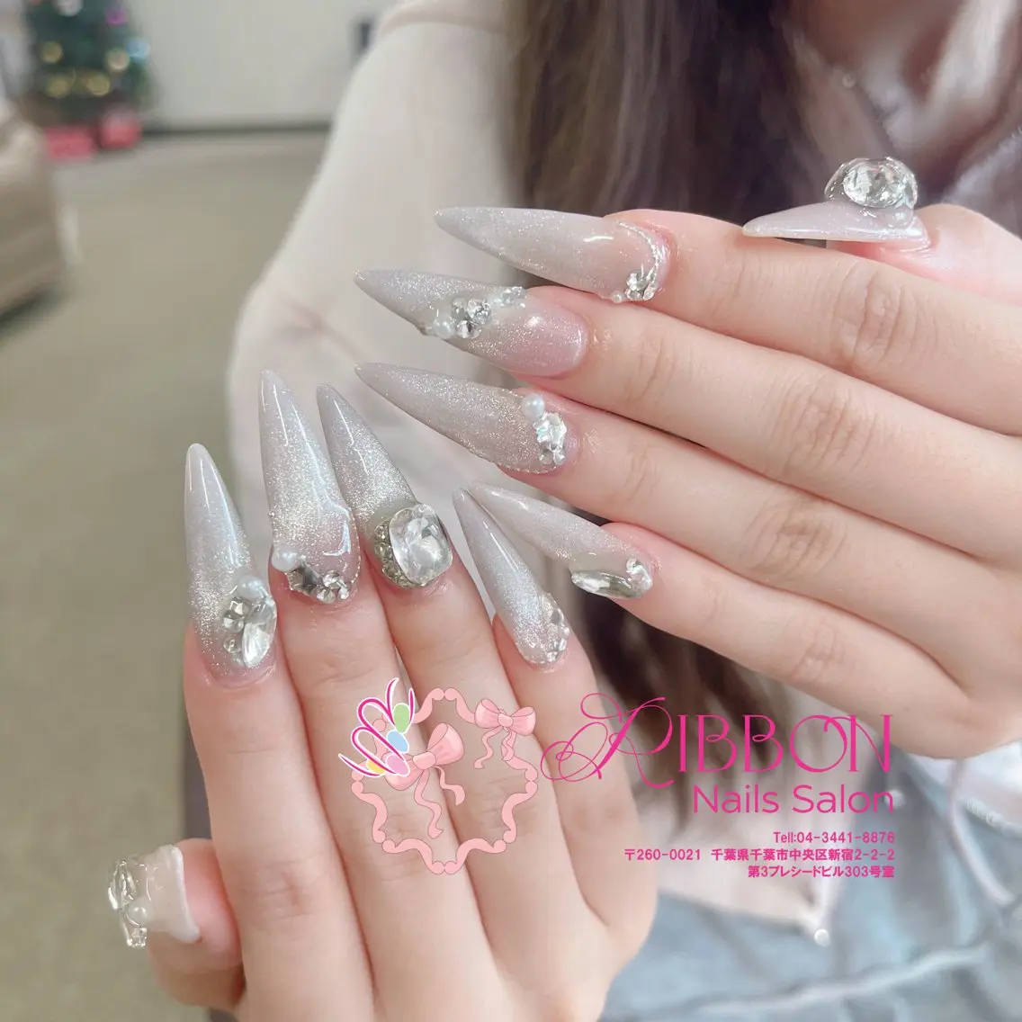 ネイル フットネイル フレンチネイル ジェルネイル マグネットネイル 持ち込み ハンドネイル Ribbonnail salonのネイルデザイン