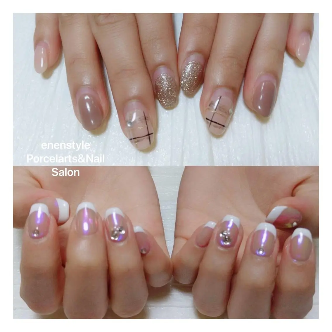 ミディアム ネイル ハンドネイル 🐾enen style 🐾のネイルデザイン