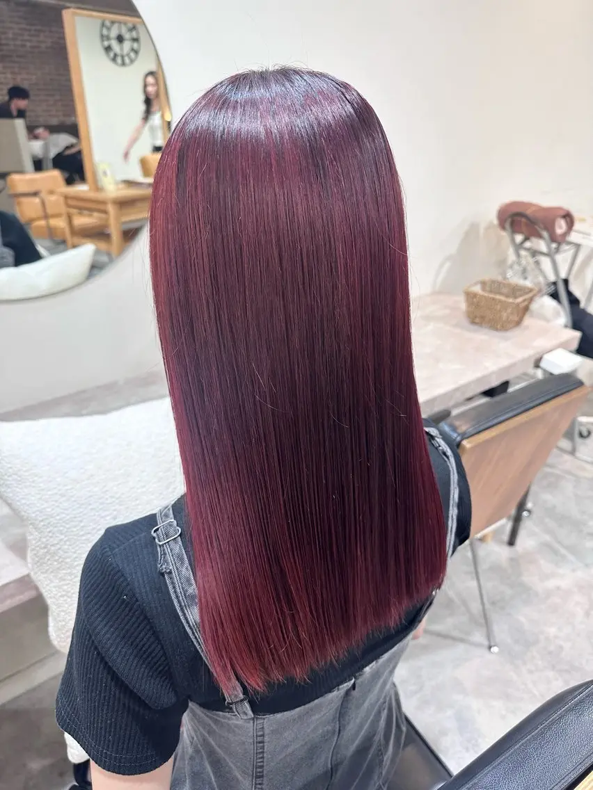 ミディアム カラー ヘアカラー ピンクカラー/ mana🎀のヘアスタイル