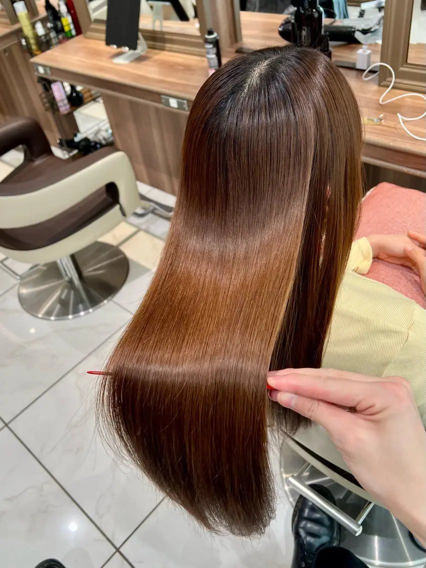ロング 縮毛矯正 トリートメント 髪質改善縮毛矯正 谷口雄太のヘアスタイル