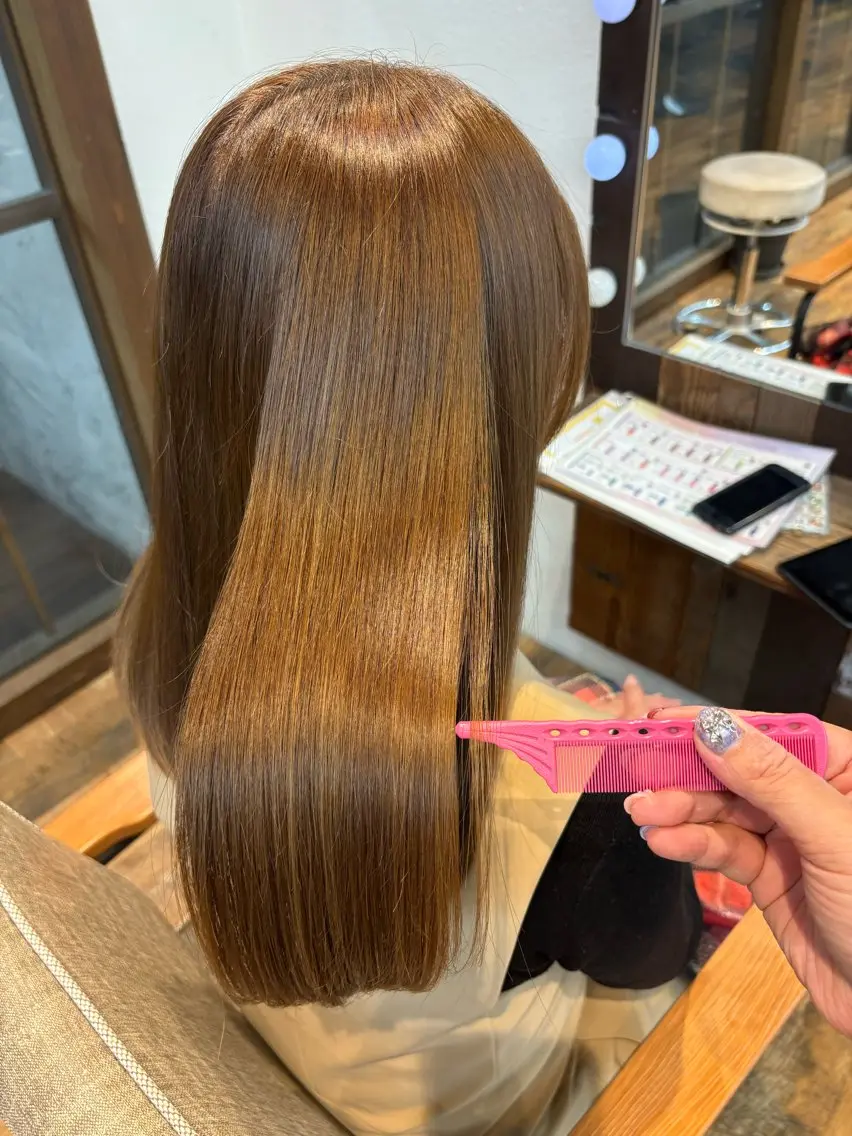 カラー ヘアカラー レナ┊︎髪質改善 ┊︎シルクストレートのヘアスタイル