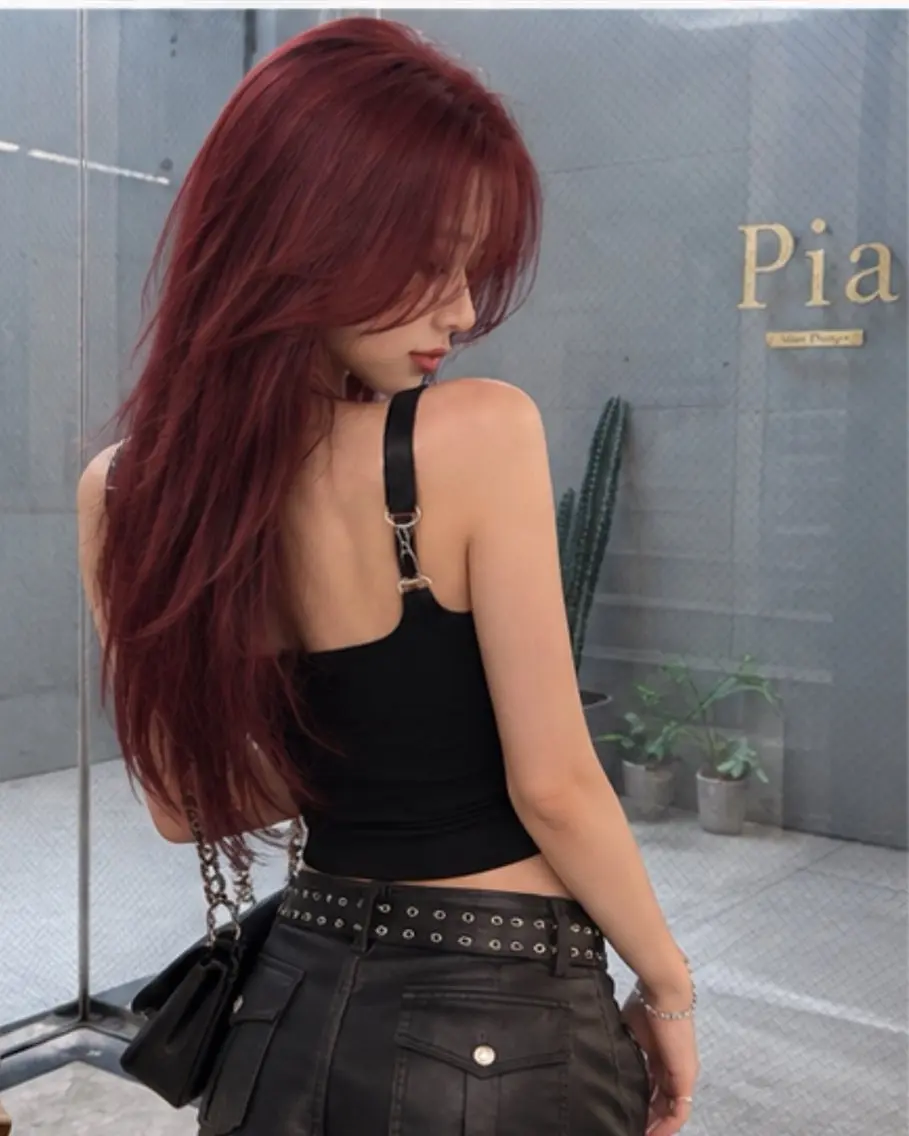 ロング 韓国風ヘア レイヤーカット カット pia 薬院のヘアスタイル