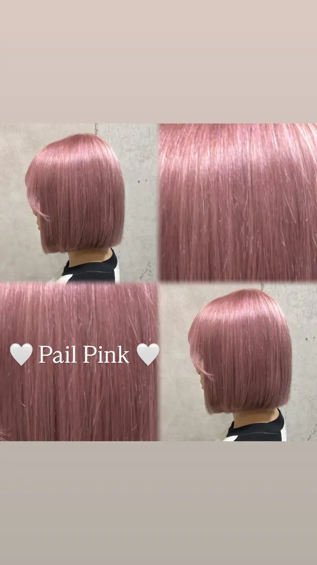 ショート カラー ブリーチ ピンクカラー ヘアカラー Rin♡透明感ピンク 🎀白肌ラベンダーのヘアスタイル