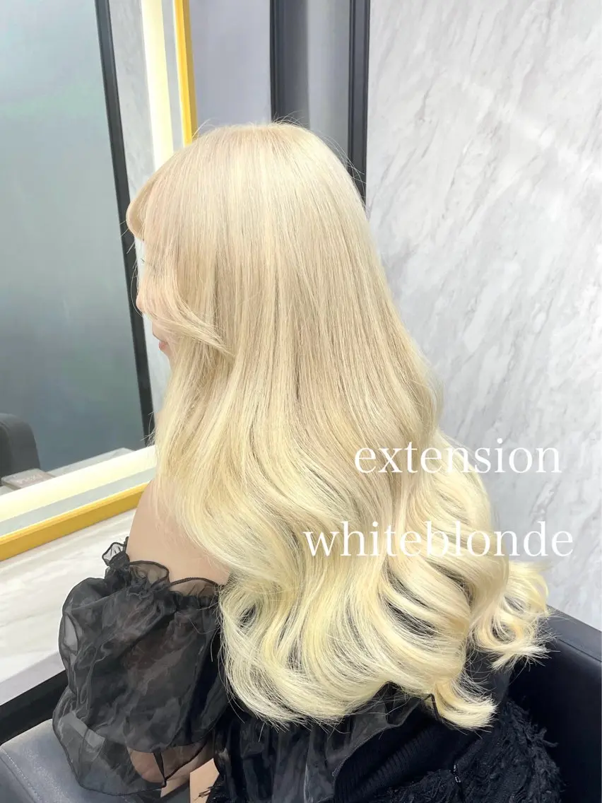 ロング カラー ヘアカラー エクステ エクステ🩵ブリーチ 韓国ヘア🩵KAEのヘアスタイル