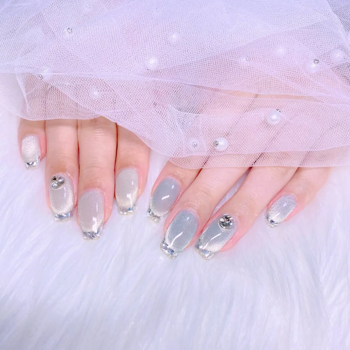 ネイル フレンチネイル ガラスフレンチ Nail Yunaのネイルデザイン
